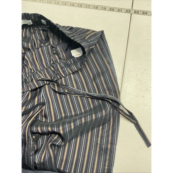 Vince size S Womens Black Satin Cupro Stripe Pull On Trouser/ pants pockets - Picture 6 of 12
